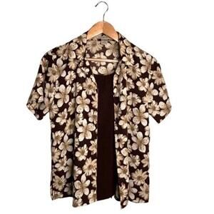 Notations Hawaiian Button Up Size Small Tropical Y2K Blouse Floral Vintage